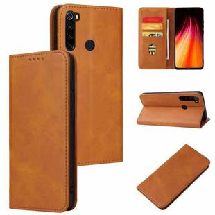 For Xiaomi Redmi Note 8 Calf Texture Magnetic Horizontal Flip Leather Case with Holder & Card Slots & Wallet(Khaki)