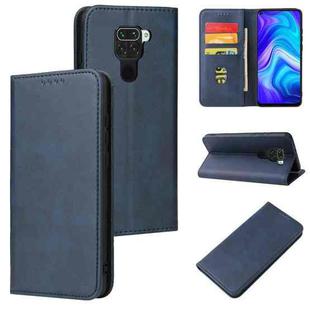 For Xiaomi Redmi Note 9 Calf Texture Magnetic Horizontal Flip Leather Case with Holder & Card Slots & Wallet(Blue)