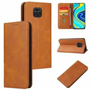 For Xiaomi Redmi Note 9 Pro Calf Texture Magnetic Horizontal Flip Leather Case with Holder & Card Slots & Wallet(Khaki)