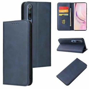 For Xiaomi Mi 10 Pro Calf Texture Magnetic Horizontal Flip Leather Case with Holder & Card Slots & Wallet(Blue)