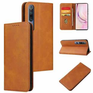 For Xiaomi Mi 10 Pro Calf Texture Magnetic Horizontal Flip Leather Case with Holder & Card Slots & Wallet(Khaki)