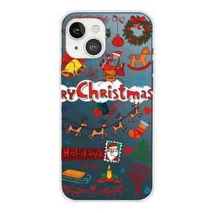 For iPhone 13 mini Christmas Series Transparent TPU Protective Case (Christmas Stamp)