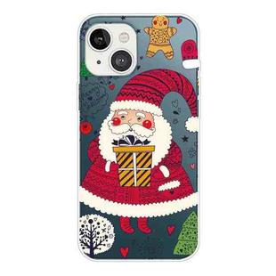 For iPhone 13 mini Christmas Series Transparent TPU Protective Case (Striped Snowman)
