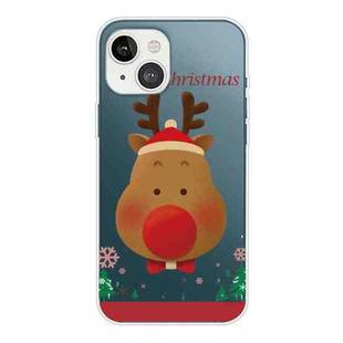 For iPhone 13 mini Christmas Series Transparent TPU Protective Case (Big Nosed Deer)