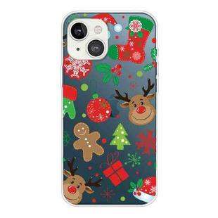 For iPhone 13 Christmas Series Transparent TPU Protective Case(Banana Fruit)