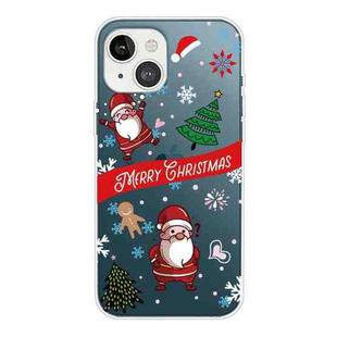 For iPhone 13 Christmas Series Transparent TPU Protective Case(Question Mark Old Man)
