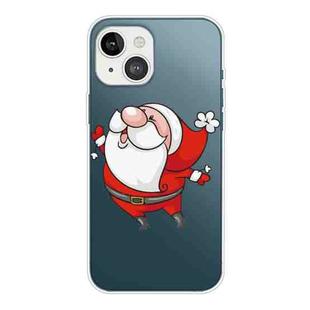 For iPhone 13 Christmas Series Transparent TPU Protective Case(Look to The Sky Old Man)