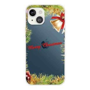 For iPhone 13 Christmas Series Transparent TPU Protective Case(Wheatgrass Bell)