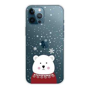For iPhone 13 Pro Christmas Series Transparent TPU Protective Case (Fat Bear in Red)