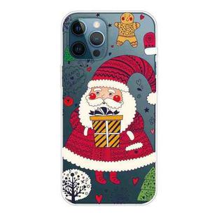 For iPhone 13 Pro Christmas Series Transparent TPU Protective Case (Striped Snowman)