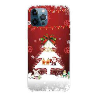 For iPhone 13 Pro Max Christmas Series Transparent TPU Protective Case (Mini Deer and Old Man)