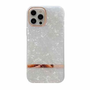 For iPhone 13 Pro Max Shell Texture Electroplating IMD TPU Shockproof Case (White)