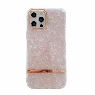 For iPhone 12 Pro Max Shell Texture Electroplating IMD TPU Shockproof Case(Pink)