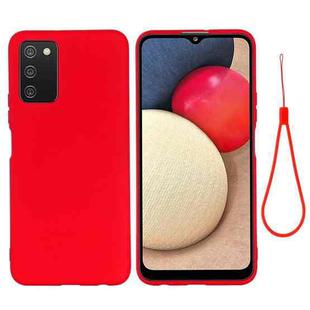 For Samsung Galaxy A03s (164.2mm) Pure Color Liquid Silicone Shockproof Full Coverage Case(Red)