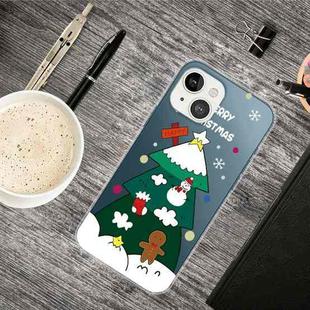 For iPhone 13 Christmas Series Transparent TPU Protective Case(Three-tier Christmas Tree)
