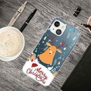 For iPhone 13 Christmas Series Transparent TPU Protective Case(Christmas Ugly Deer)