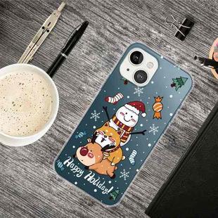For iPhone 13 Christmas Series Transparent TPU Protective Case(Stacked Doll)