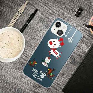 For iPhone 13 mini Christmas Series Transparent TPU Protective Case (Trojan Bear Deer)