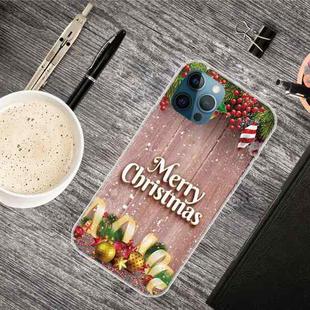 For iPhone 13 Pro Max Christmas Series Transparent TPU Protective Case (Christmas Balls)