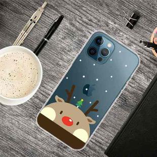 For iPhone 13 Pro Max Christmas Series Transparent TPU Protective Case (Fat Deer)