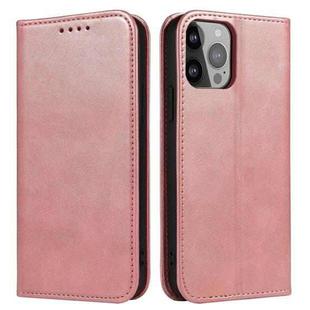 Calf Texture Magnetic Horizontal Flip Leather Case with Holder & Card Slots & Wallet For iPhone 12 Pro Max(Pink)