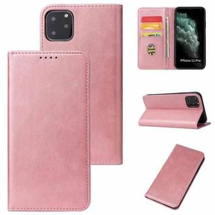Calf Texture Magnetic Horizontal Flip Leather Case with Holder & Card Slots & Wallet For iPhone 11(Pink)