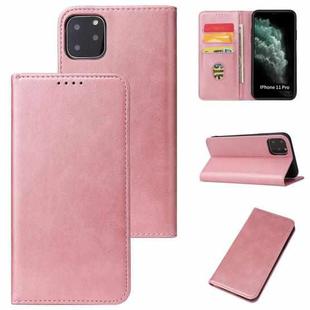 Calf Texture Magnetic Horizontal Flip Leather Case with Holder & Card Slots & Wallet For iPhone 11 Pro Max(Pink)