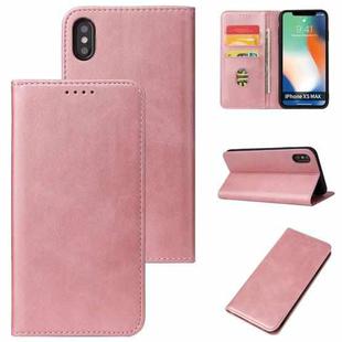 Calf Texture Magnetic Horizontal Flip Leather Case with Holder & Card Slots & Wallet For iPhone X / XS(Pink)