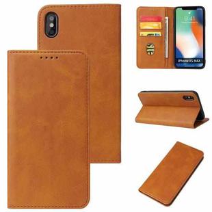 Calf Texture Magnetic Horizontal Flip Leather Case with Holder & Card Slots & Wallet For iPhone X / XS(Yellow)
