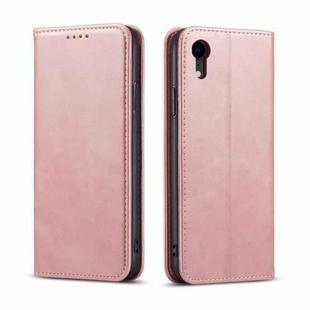 Calf Texture Magnetic Horizontal Flip Leather Case with Holder & Card Slots & Wallet For iPhone XR(Pink)