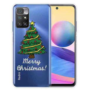 For Xiaomi Redmi 10 Christmas Series Transparent TPU Protective Case(Small Christmas Tree)