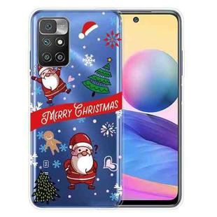 For Xiaomi Redmi 10 Christmas Series Transparent TPU Protective Case(Question Mark Old Man)