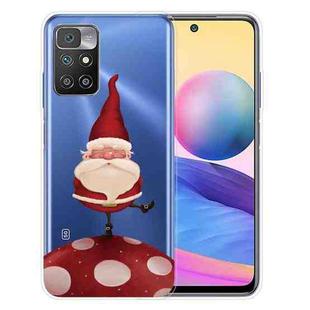 For Xiaomi Redmi 10 Christmas Series Transparent TPU Protective Case(Acrobatic Snowman)