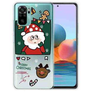 For Xiaomi Redmi Note 10 4G Christmas Series Transparent TPU Protective Case(Page Old Man)