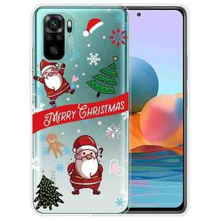 For Xiaomi Redmi Note 10 4G Christmas Series Transparent TPU Protective Case(Question Mark Old Man)