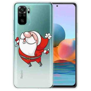 For Xiaomi Redmi Note 10 4G Christmas Series Transparent TPU Protective Case(Look to The Sky Old Man)