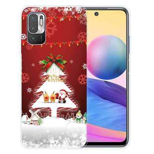 For Xiaomi Redmi Note 10 5G Christmas Series Transparent TPU Protective Case(Mini Deer and Old Man)