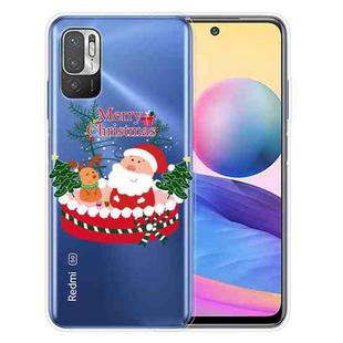 For Xiaomi Redmi Note 10 5G Christmas Series Transparent TPU Protective Case(Gift Box Old Man)