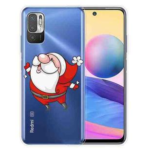 For Xiaomi Redmi Note 10 5G Christmas Series Transparent TPU Protective Case(Look to The Sky Old Man)