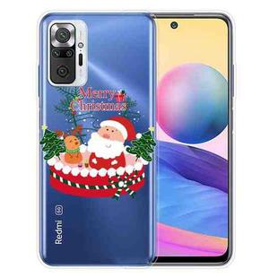 For Xiaomi Redmi Note 10 Pro 4G Christmas Series Transparent TPU Protective Case(Gift Box Old Man)