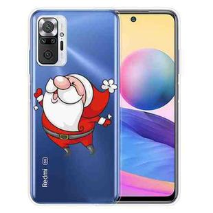 For Xiaomi Redmi Note 10 Pro 4G Christmas Series Transparent TPU Protective Case(Look to The Sky Old Man)