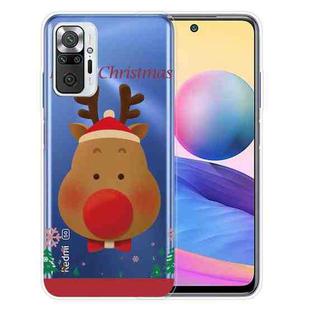 For Xiaomi Redmi Note 10 Pro 4G Christmas Series Transparent TPU Protective Case(Big Nosed Deer)