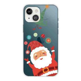 For iPhone 13 mini Christmas Series Transparent TPU Protective Case (Ball Santa Claus)