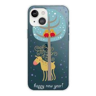 For iPhone 13 mini Christmas Series Transparent TPU Protective Case (Lovers and Deer)