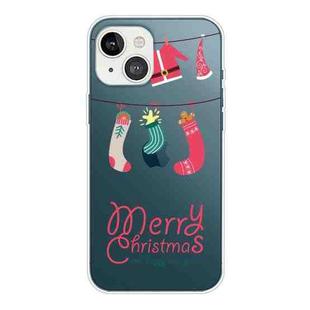 For iPhone 13 mini Christmas Series Transparent TPU Protective Case (Christmas Suit)