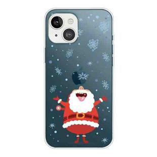 Christmas Series Transparent TPU Protective Case For iPhone 13(Hug Santa Claus)