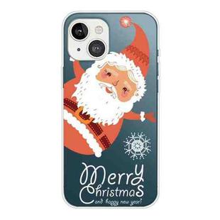 Christmas Series Transparent TPU Protective Case For iPhone 13(Big Santa Claus)