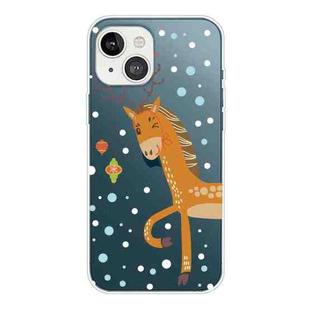 Christmas Series Transparent TPU Protective Case For iPhone 13(Stag Deer)