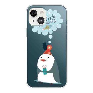 Christmas Series Transparent TPU Protective Case For iPhone 13(Penguin)