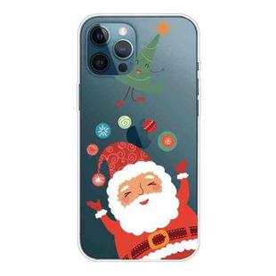 For iPhone 13 Pro Max Christmas Series Transparent TPU Protective Case (Ball Santa Claus)